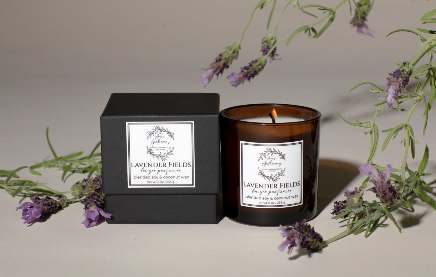 Ava's Apothecary HOME: All Natural Wax Candle LAVENDER FIELDS