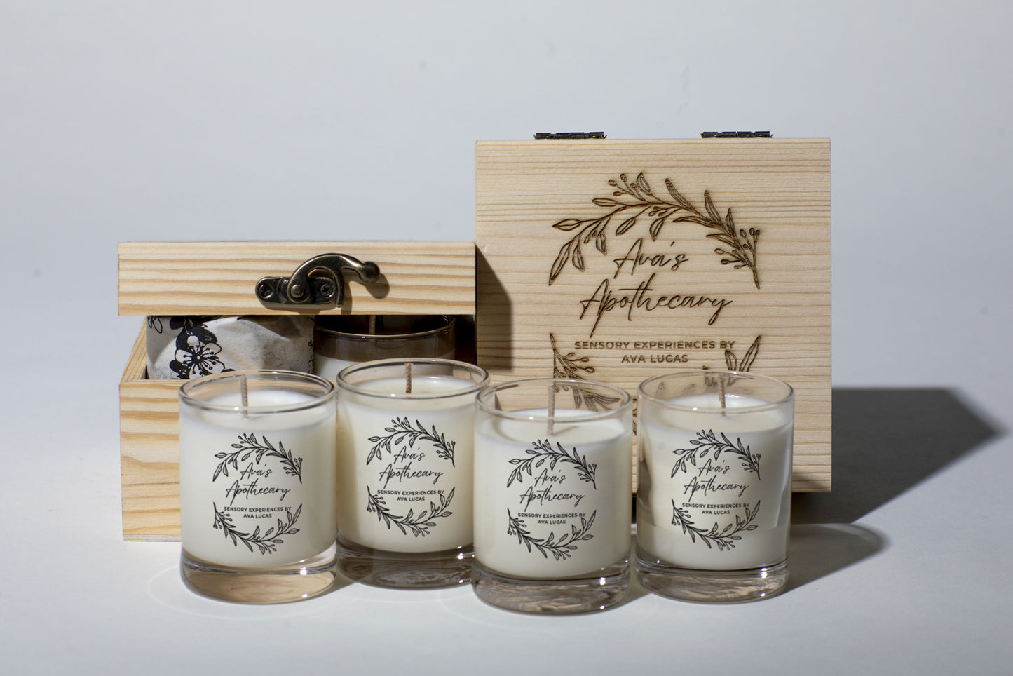 Ava's HOME: Set of Four NATURAL WAX- Votive Candles